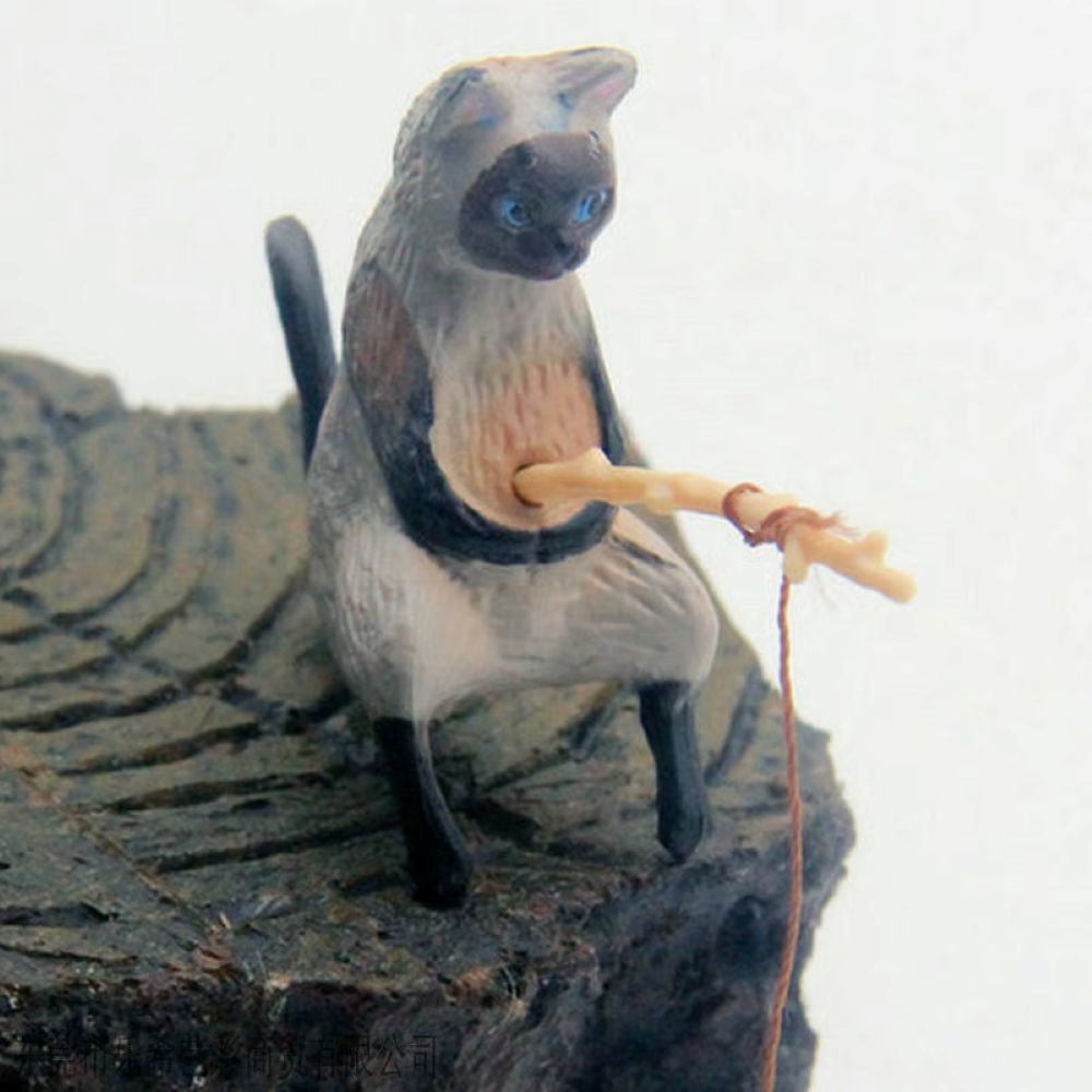 🐱Hand-Painted Mini Cat Desk Figurines 🐶- Set of 5 Cute Cartoon Kitty Companions