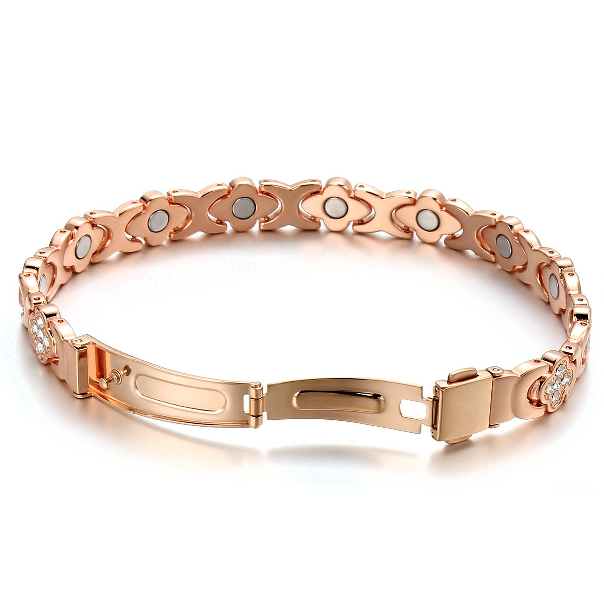 🌟Fresh Deals 60% OFF🍀Clover Rose Copper Magnet Bracelet【Buy 2 Free Shipping】