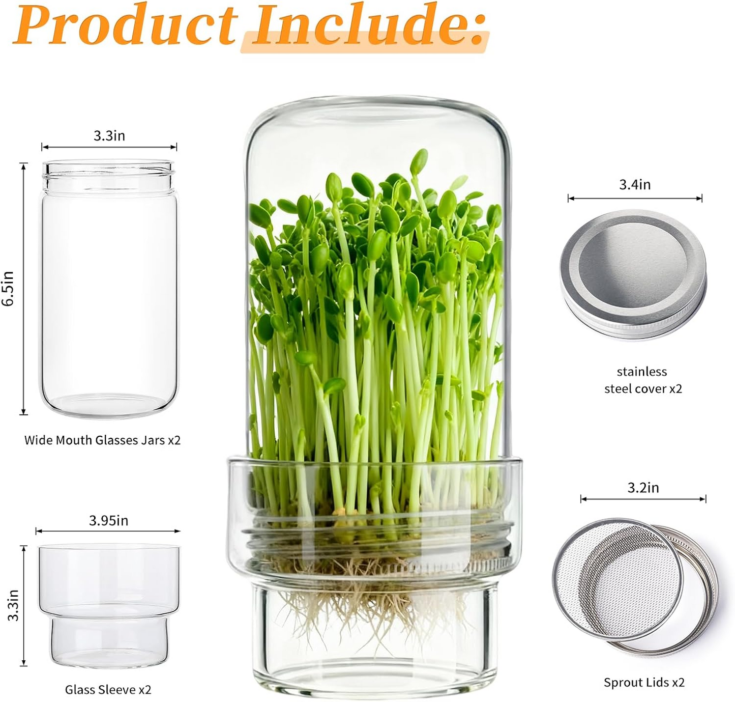 🥳Updated Sprouting Kit - Sprouting Jar Kits🔥Buy 2 Get 10% Off