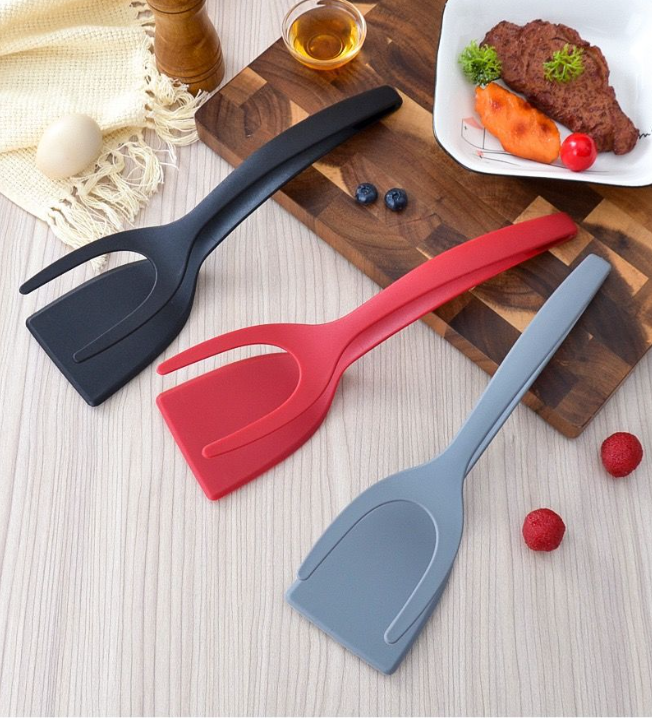 🥘 LIMITED-TIME ! 🍳 2-in-1 Grip Flip Tongs with Silicone Tips – Non-Scratch, Non-Stick, Heat-Resistant ✨