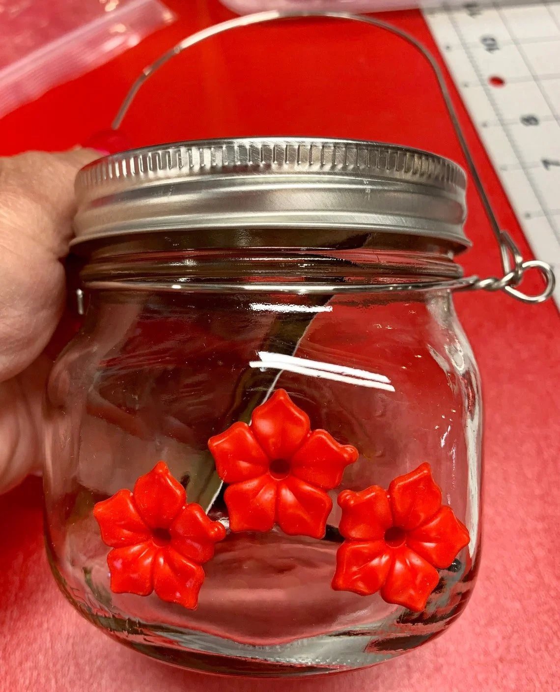 🔥 BIG SALE - 50% OFF🔥🔥- Beautiful Mason Jar Hummingbird Feeder W/ Three Ports