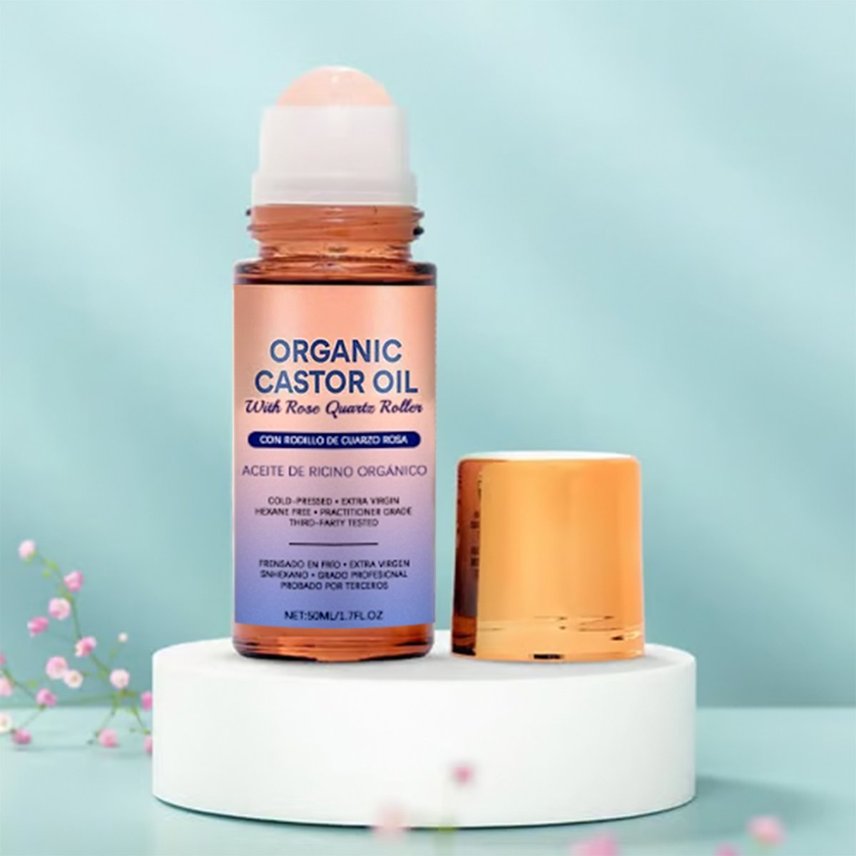 🌿 Refresh & Revive - ✨ Organic Castor Oil Roll-On - For Radiant Skin, Lush Hair & Relaxation