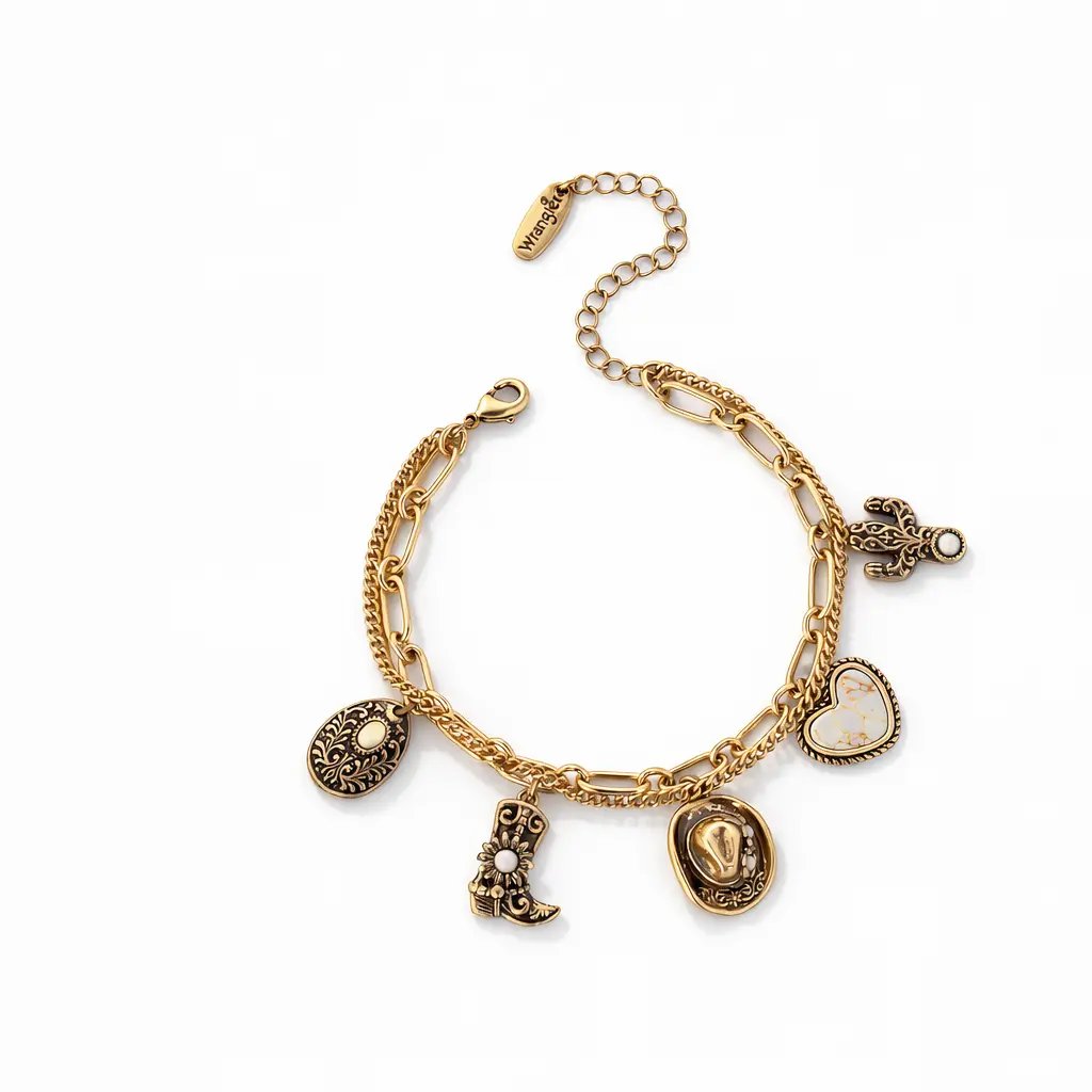 🏇🤠Handmade Western Cowboy Charm Bracelet with Boot Hat Cactus & Heart Charms🌵BUY 2 GET 10% OFF
