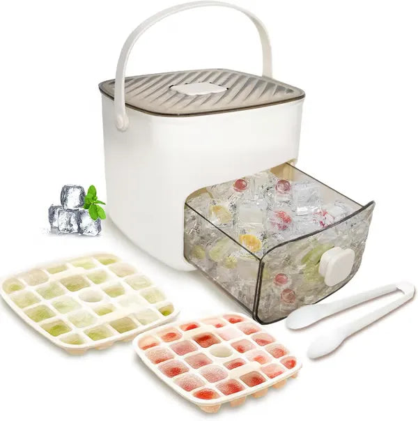 🧊Portable Ice Maker with Lid and Storage Box (✨Includes Ice Tongs)