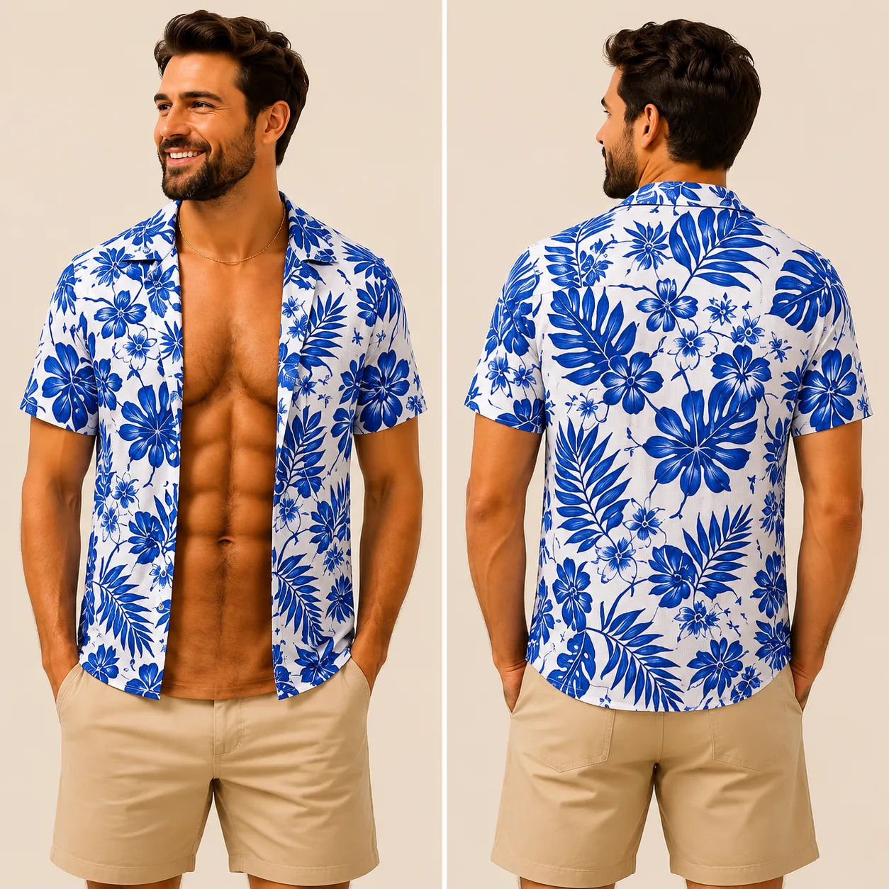 Funny Muscle T Shirt for Men, Hawaiian Shirt Illusion Tee, Personalized 3D Fake Open Shirt💪🔥