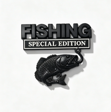 🎣 Fishing Special Edition Premium 3D Metal Vehicle Emblem Badge