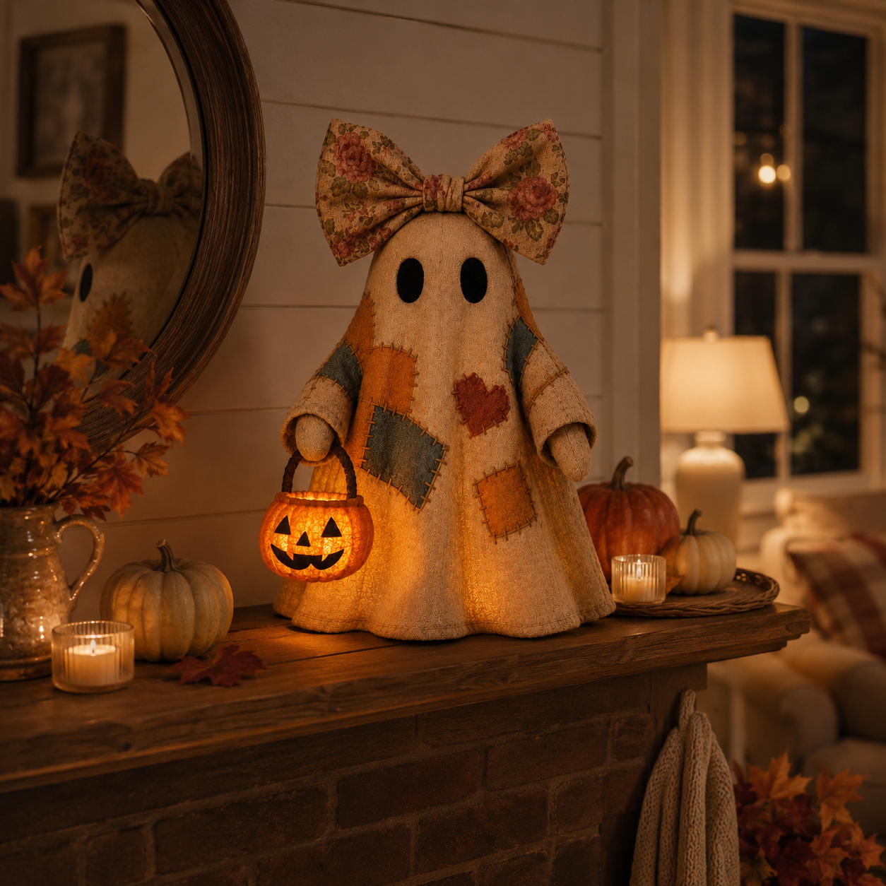 Lighted Vintage Patchwork Ghost!!