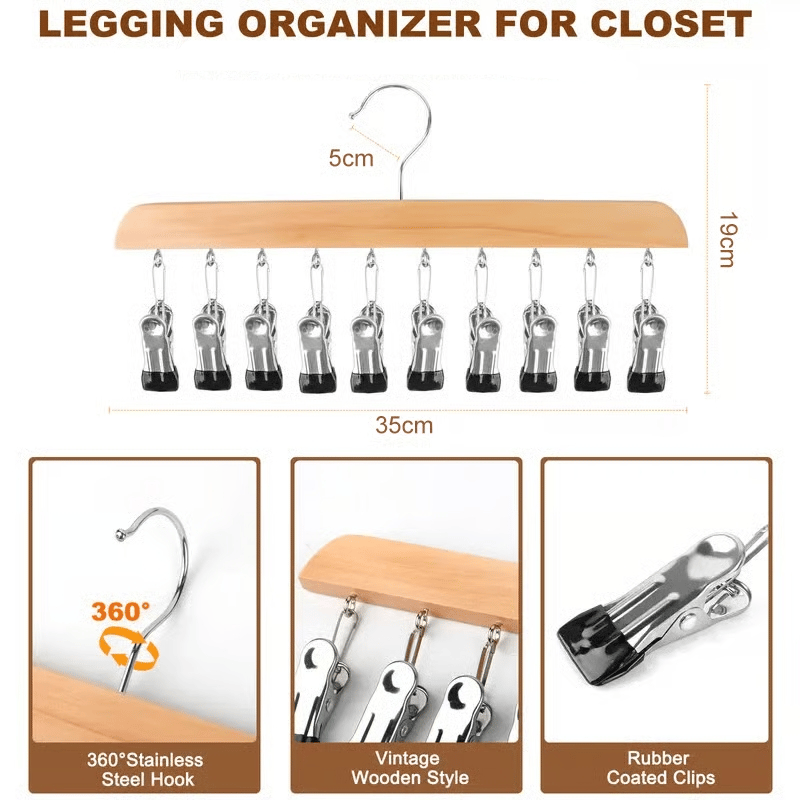 🔥Closet Organizer with 10 Clips - Space Saving Hanging Closet Organizer