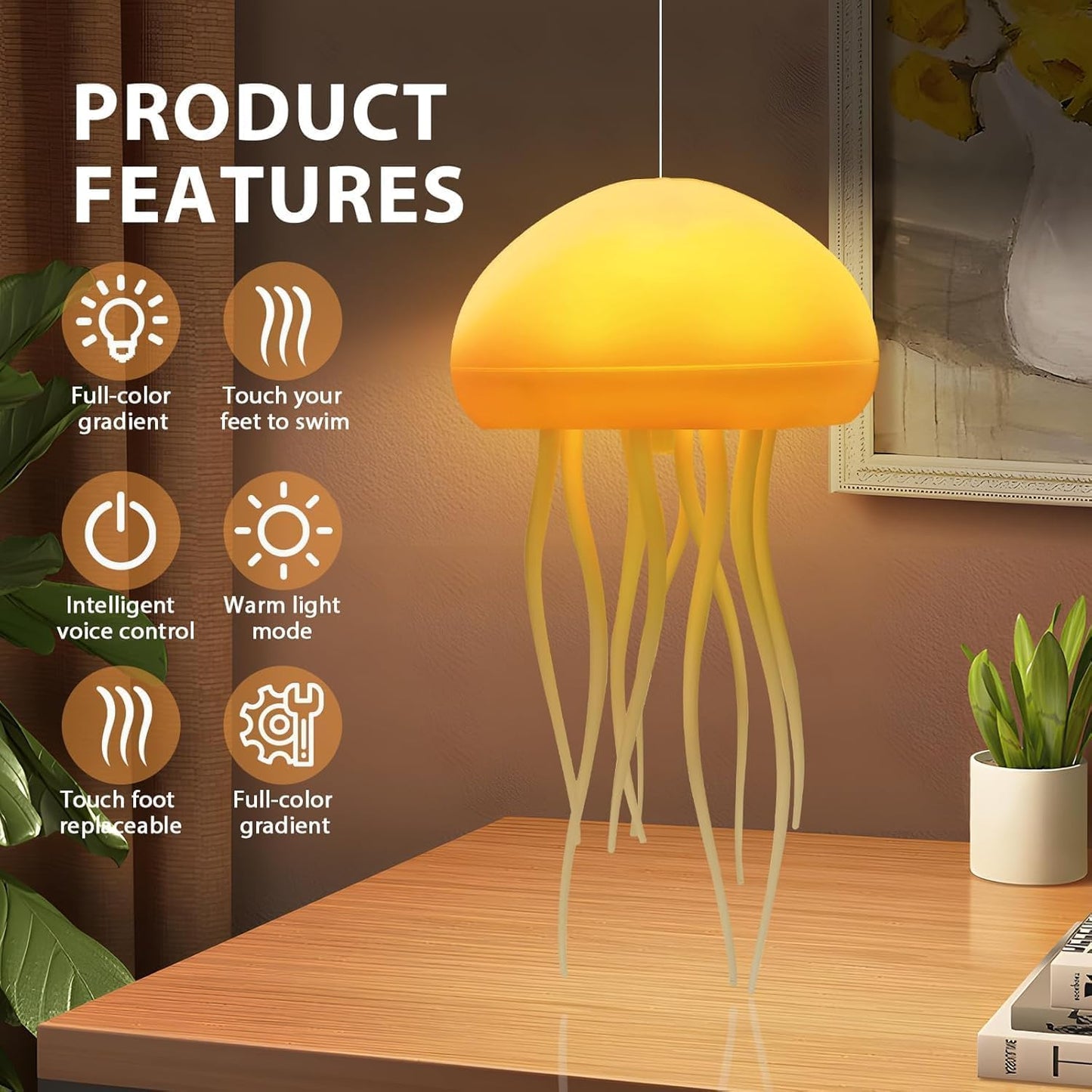 π Floating Jellyfish Lamp β Colorful, Voice-Controlled, Rechargeable