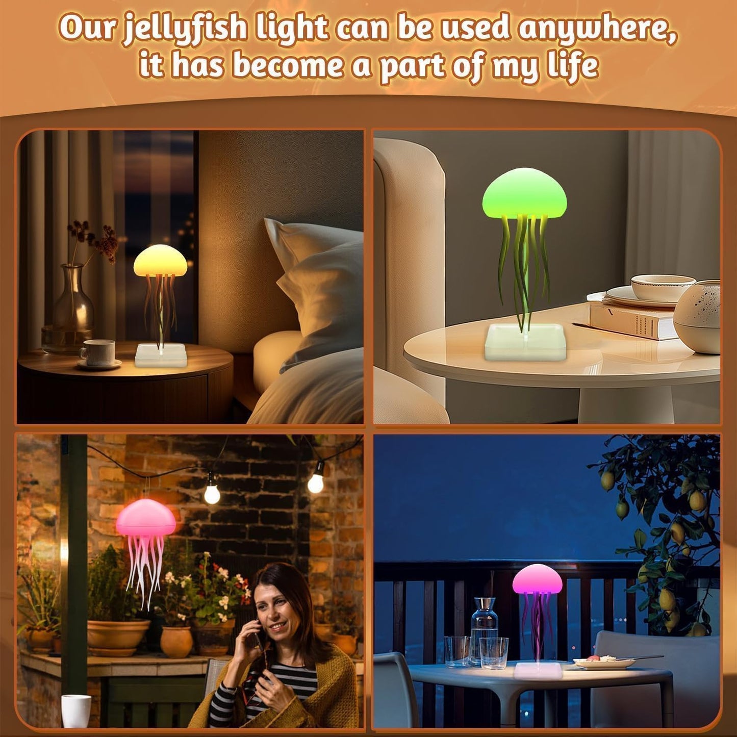 π Floating Jellyfish Lamp β Colorful, Voice-Controlled, Rechargeable