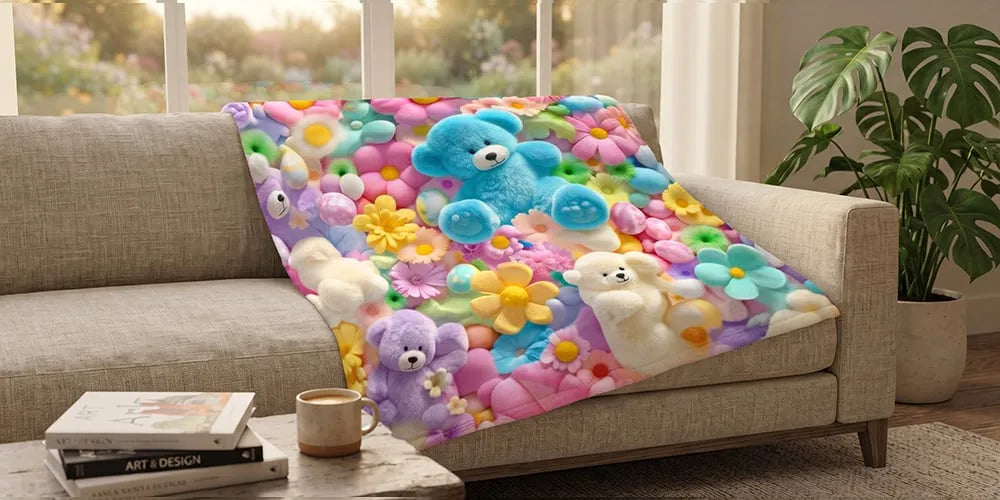 Cute Plush 3D Throw Blanket