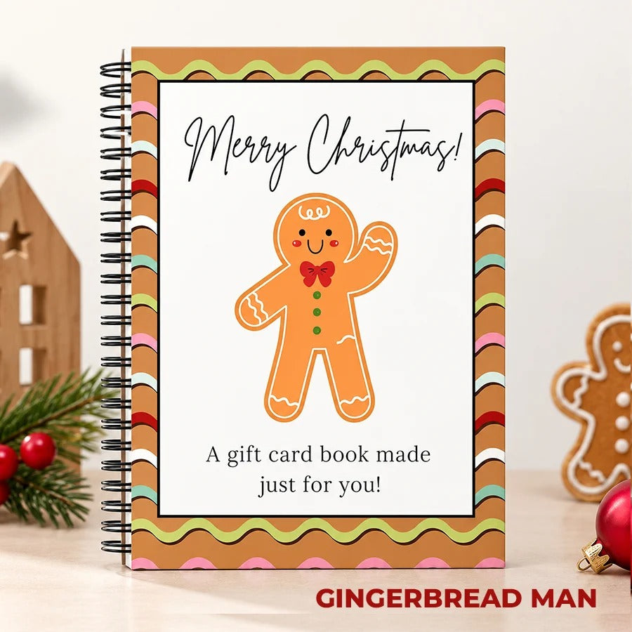 🎅Christmas Gift Card Book, DIY Spiral-Bound Christmas Gift Card Holder Book🎁Personalized Xmas Gifts for Family, Festive & Party Supplies