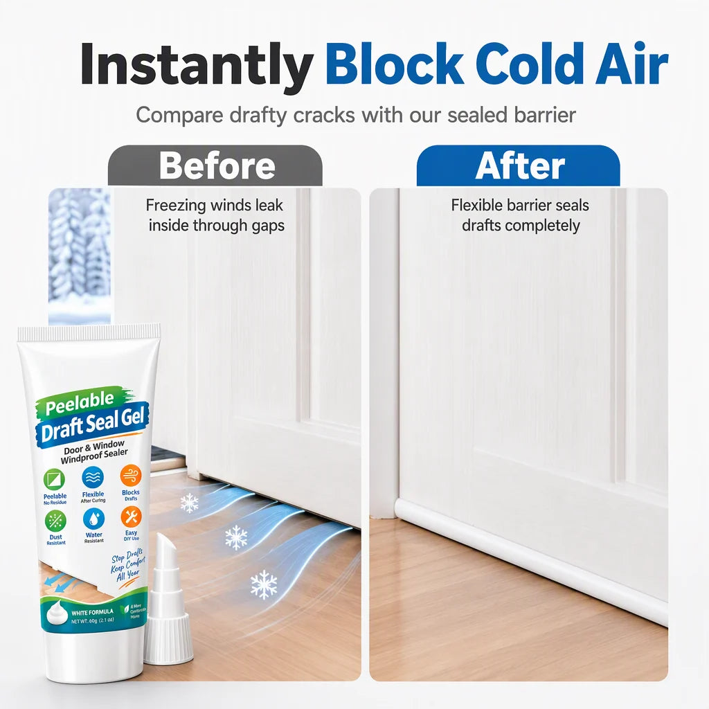 🚪50% OFF NOW! Peelable Door Window Gap Sealant Gel – Removable Windproof Draft Stopper, Waterproof Dustproof Sealer for Home Gap Insulation