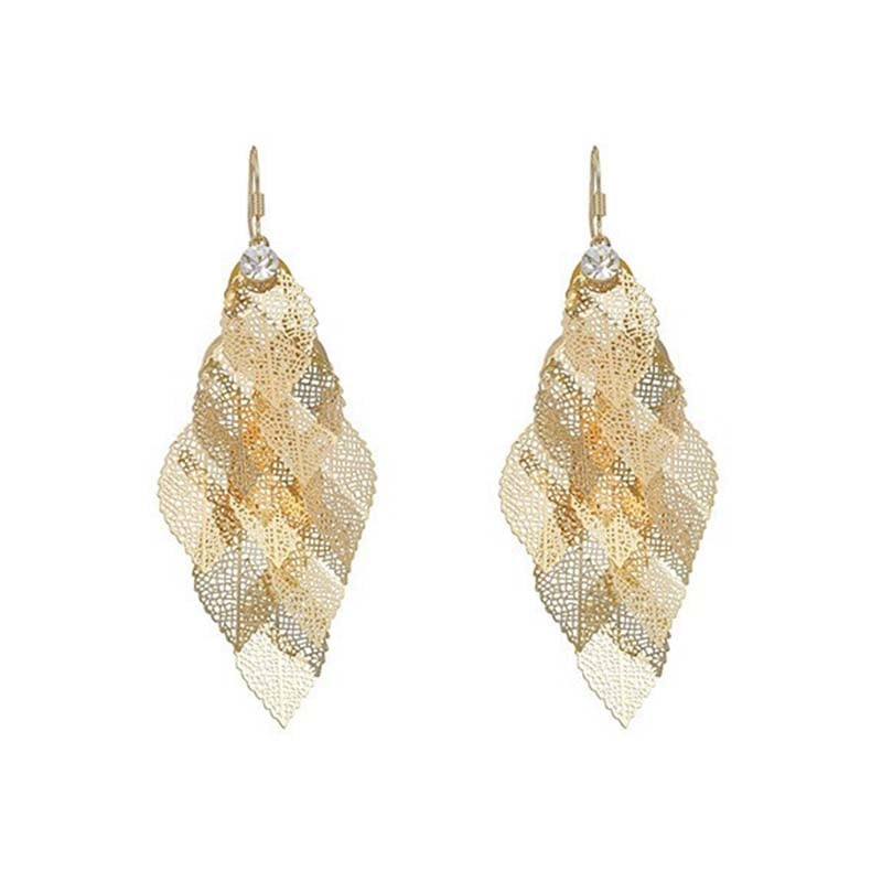🎁2026 New Arrivals💥Women's Elegant Cascading Hollow Leaf Earrings👂🍃