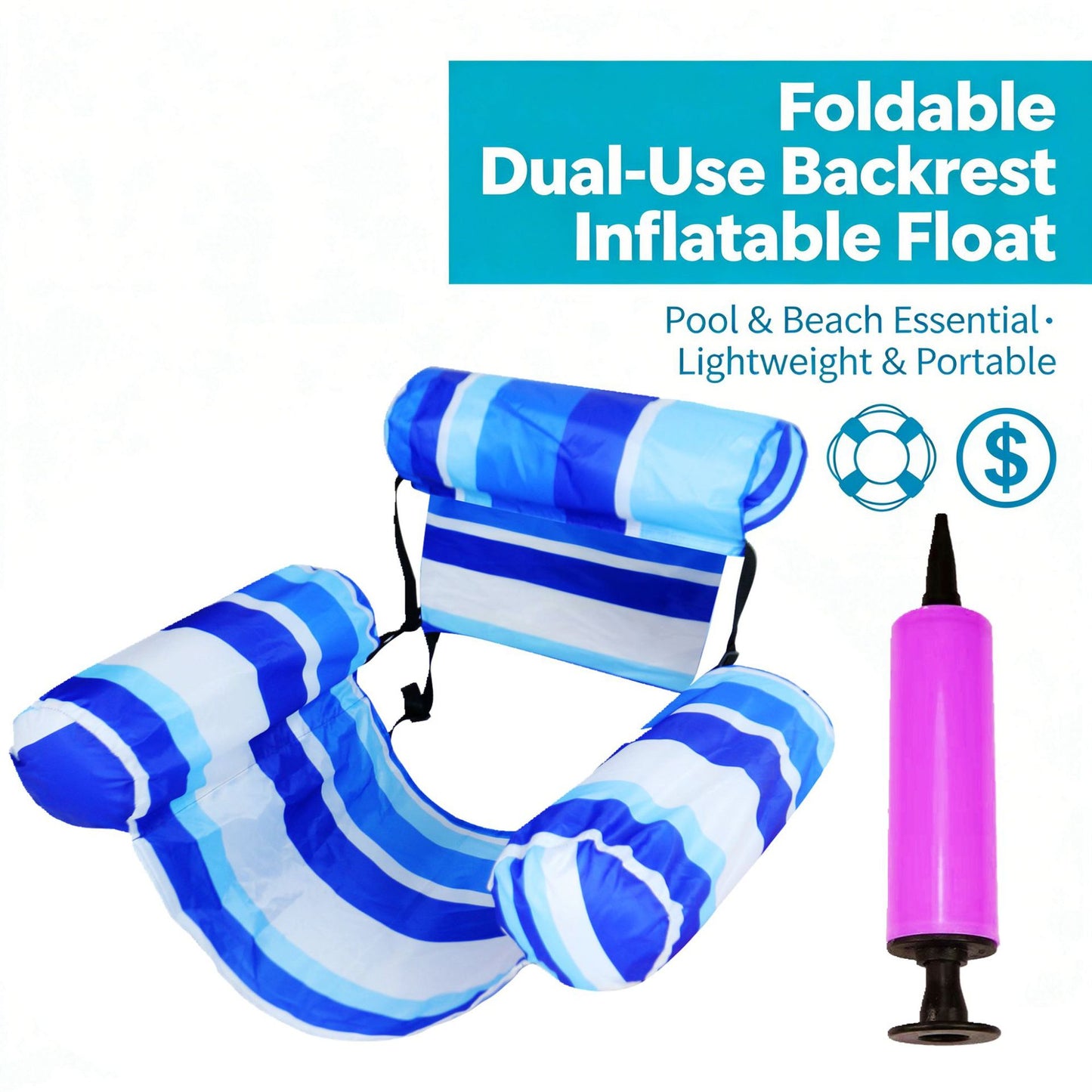 🌊 50% OFF Inflatable Pool Lounge Chair – FREE Air Pump Included