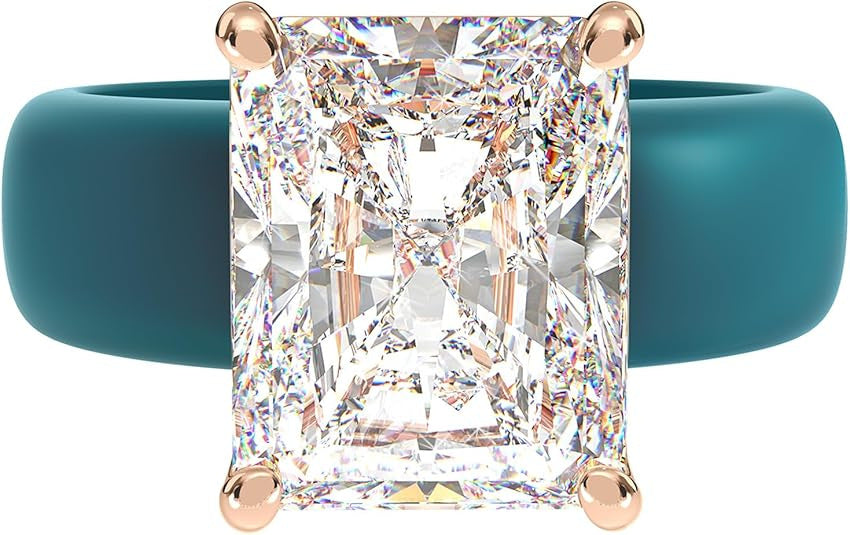 Renfit Silicone Ring – 10×8 mm Emerald Cut CZ | Patent-Pending Design - GlowStone Collection