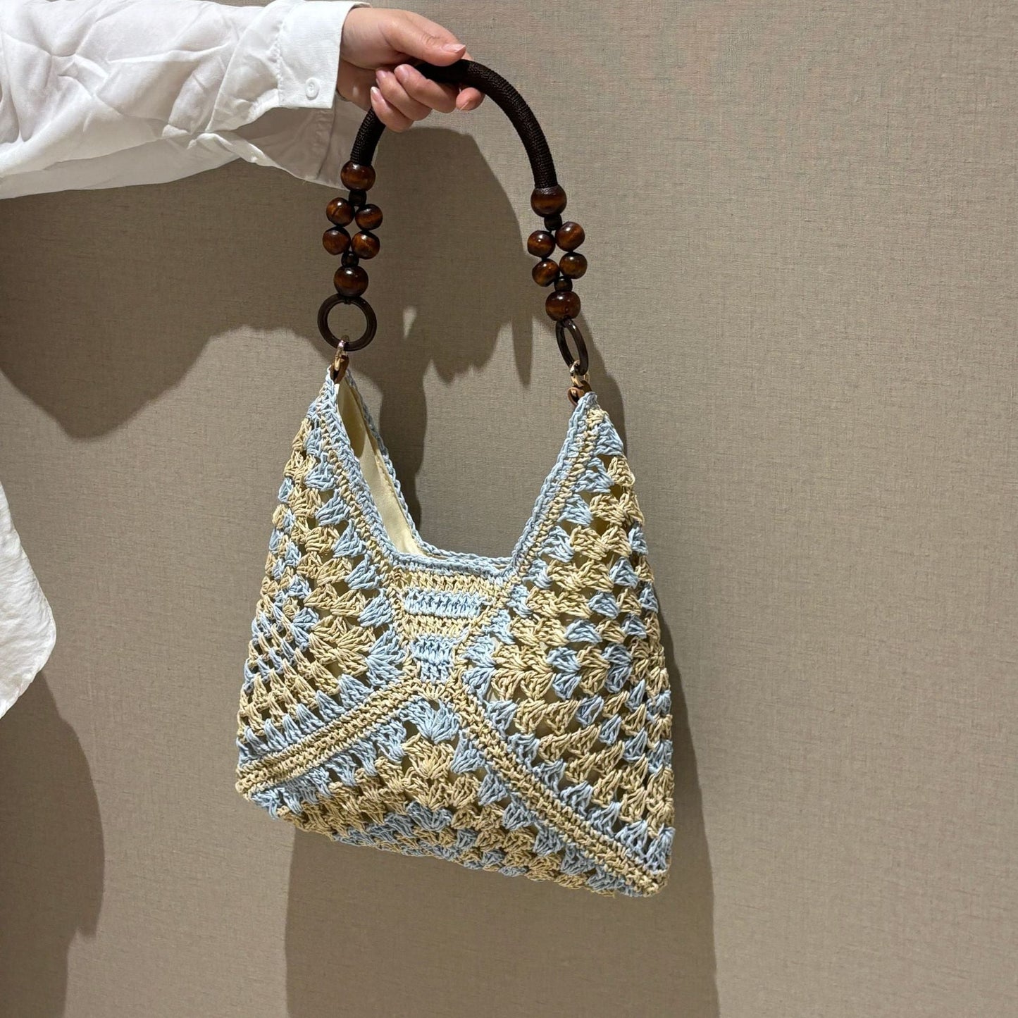 Women's Handmade Woven Straw Shoulder Bag