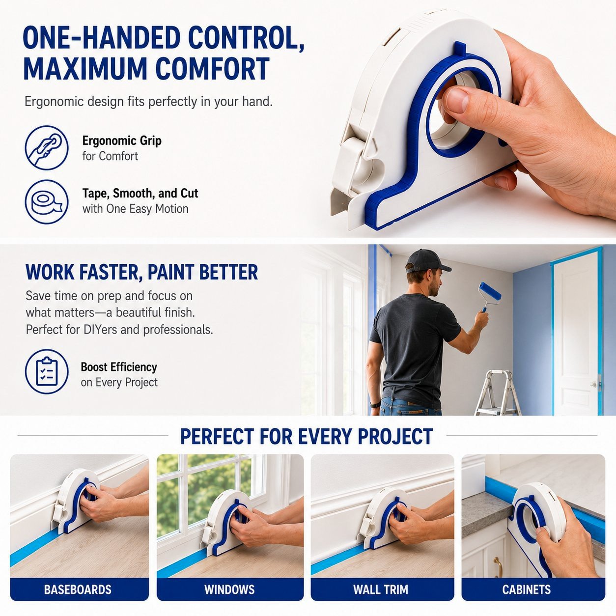 🏠High-efficiency Painter Masking Tape Applicator