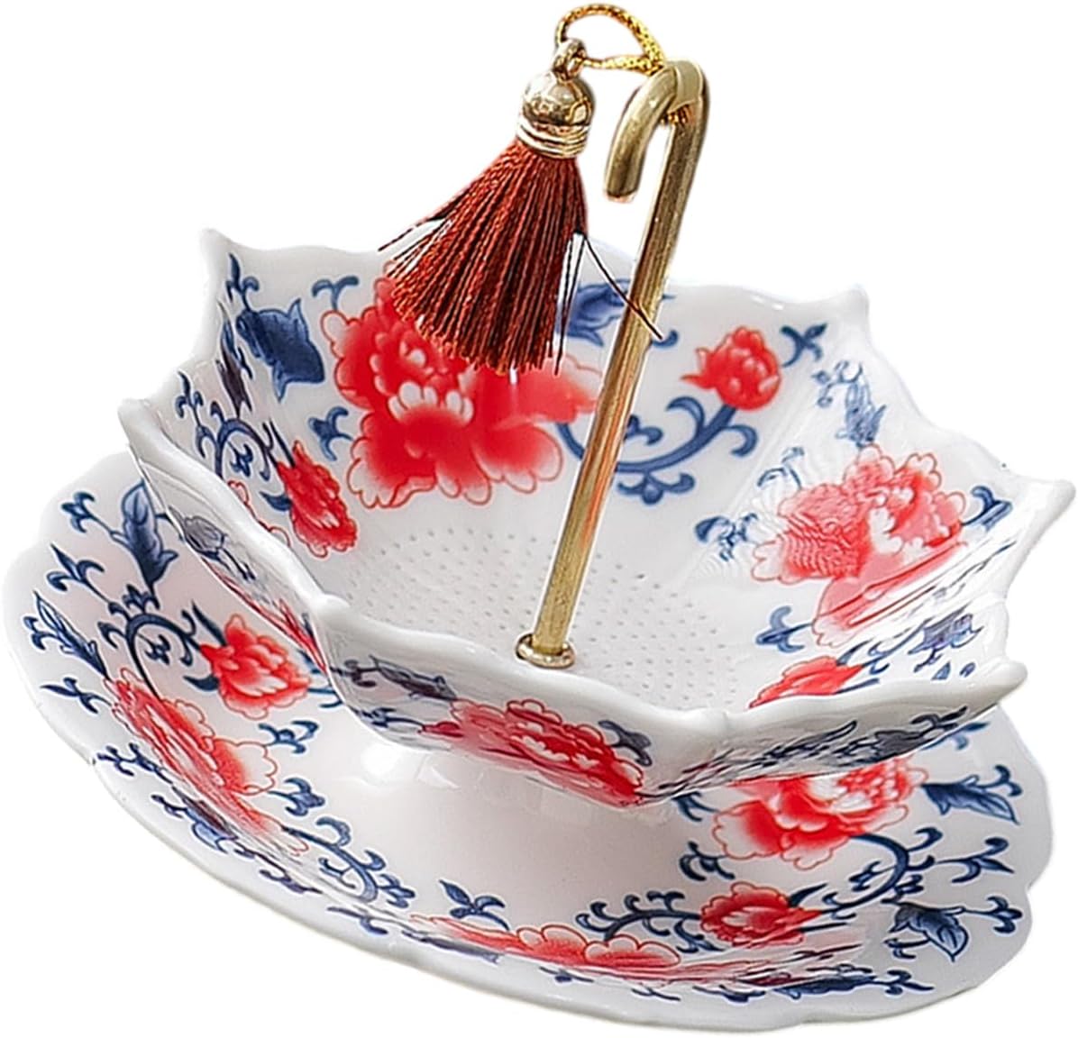 🍵 Five Thousand Years Blue and White Porcelain Umbrella Tea Infuser Set | Buy 2 Free Shipping