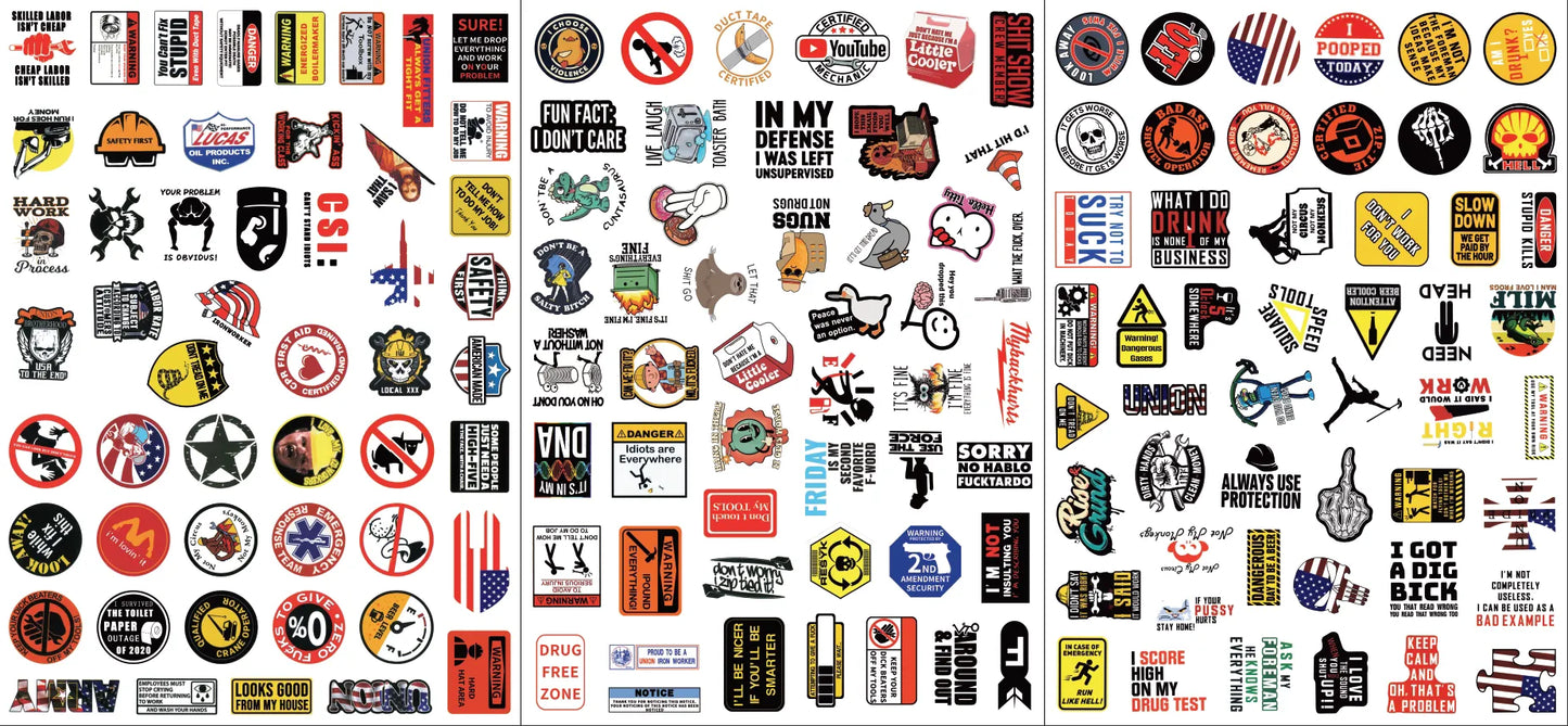 🔥🔥150Pcs Blue Collar Funny Stickers 👷♂️