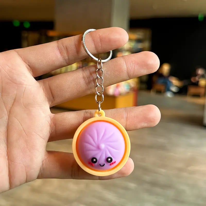 Buy 1 get 1 free!🥟Cute Dumpling Pressable Fidget Keychain-touch sensing light