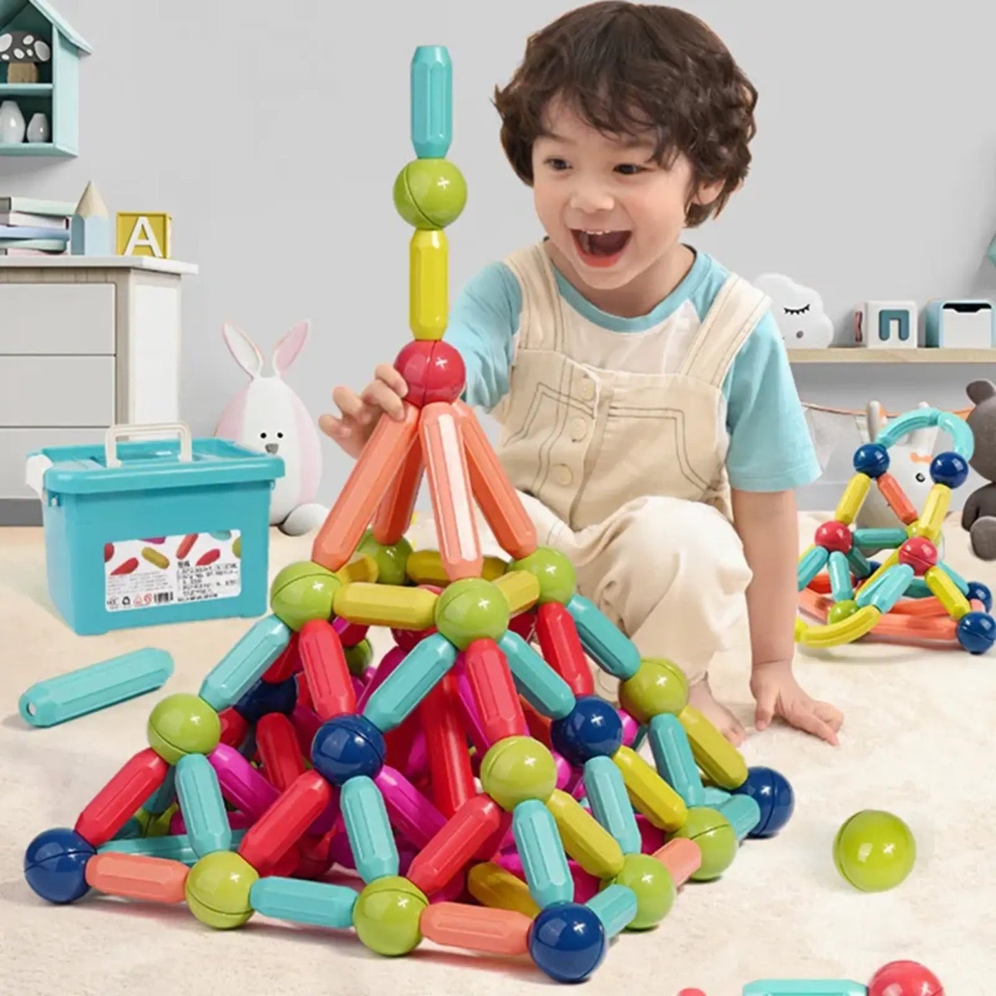 🏆Flash Sale⚡Magnetic Tiles Building Blocks for Toddlers 3-5 - STEM Educational Toys