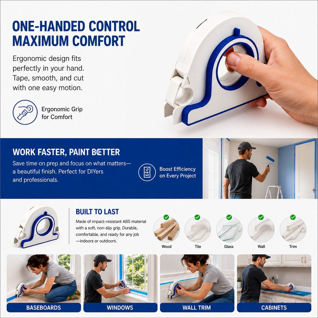 🏠High-efficiency Painter Masking Tape Applicator