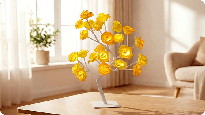 📢📢70% OFF!!⏰🌹Rose Flower Design Tree Night Light🌟