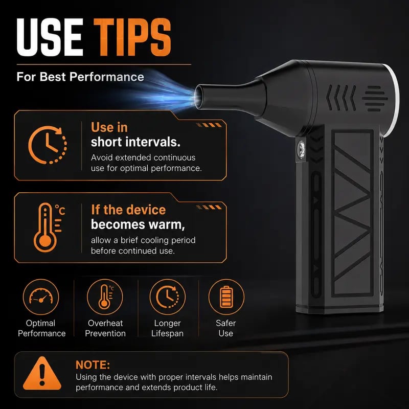 🔥2-in-1 Air Duster & Vacuum 🚀 High-Speed 130,000 RPM Blower