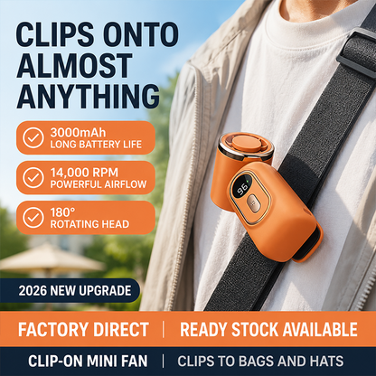 🔥 60% OFF Today! Mini Portable Handheld Clip-On Fan ❄️