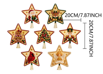 🏆Hot Sale⚡DIY Five-Pointed Star Diamond Painting Christmas Tree Topper