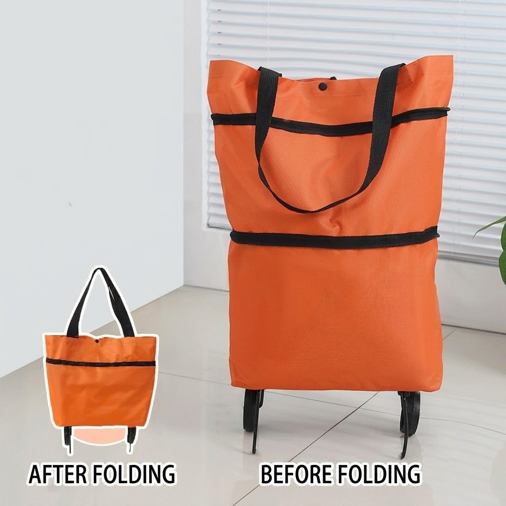 🔥2-in-1 Foldable Shopping Cart