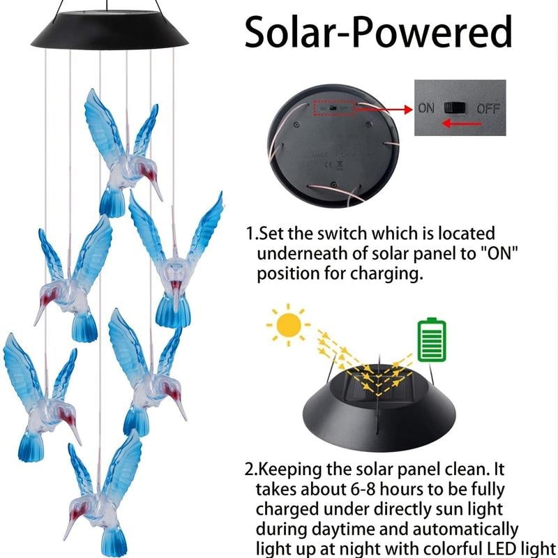 🦋 Enhance Your Garden - ✨Creative Bird Design Solar Wind Chimes🥳BUY 2 GET 10% OFF