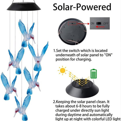 🦋 Enhance Your Garden - ✨Creative Bird Design Solar Wind Chimes🥳BUY 2 GET 10% OFF