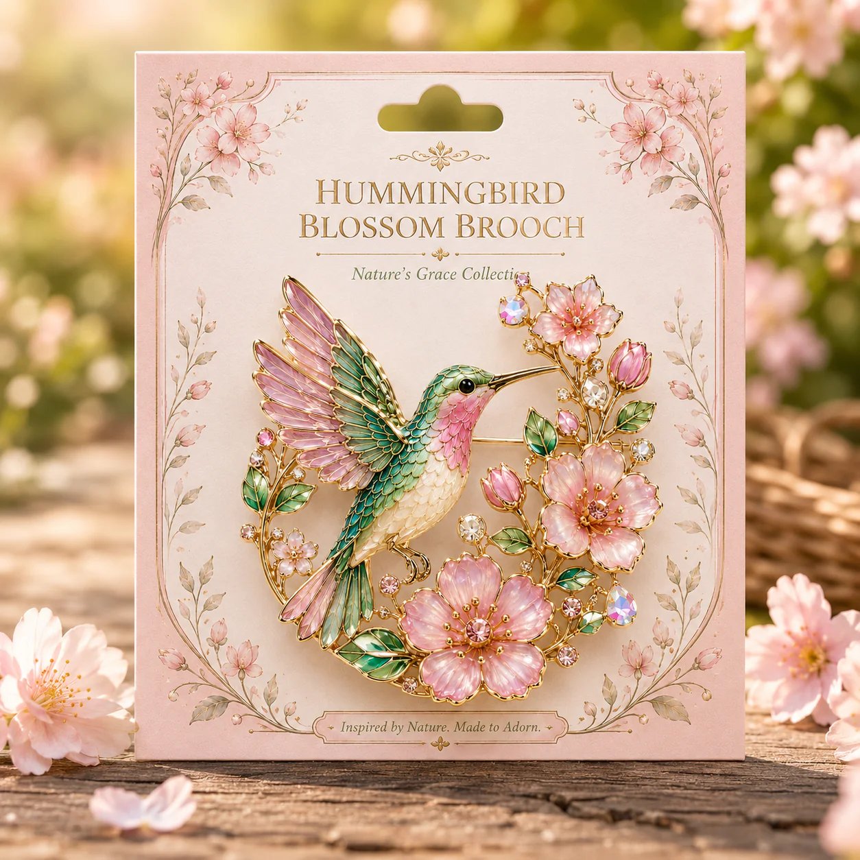 🌸Limited Edition 2026 Hummingbird Blossom Brooch – Elegant Floral Bird Pin Jewelry Gift for Women