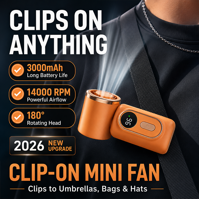 🔥 60% OFF Today! Mini Portable Handheld Clip-On Fan ❄️