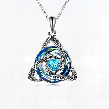 Celtic Trinity Knot Birthstone Necklace