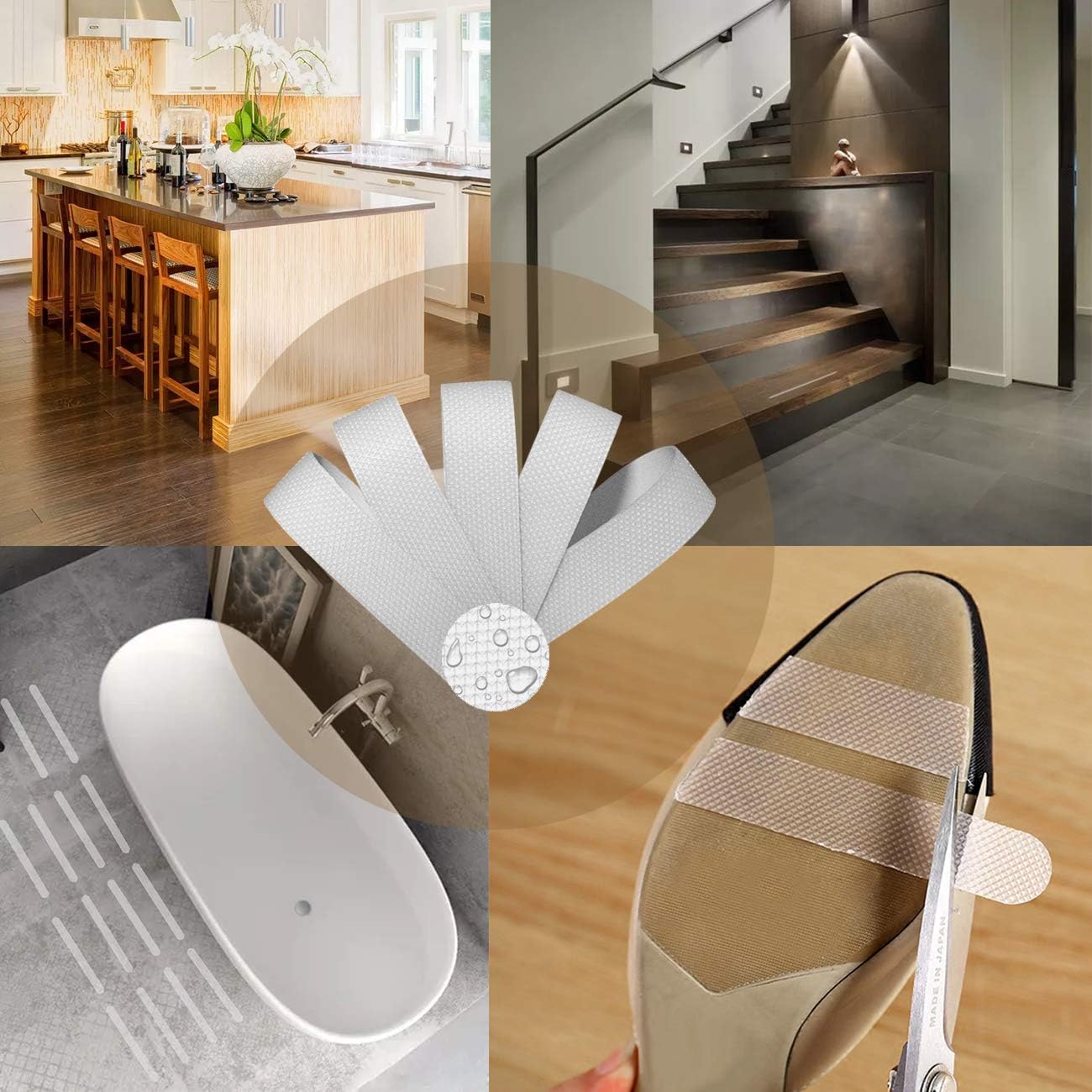 🏆Flash Sale⚡ 50K+ SOLD! Almost Gone-💥Anti-Slip Bath Mat Tape - Waterproof Non-Skid Adhesive Strips for Shower Floor, Bathtub & Stairs, Strong Grip Safety Tape