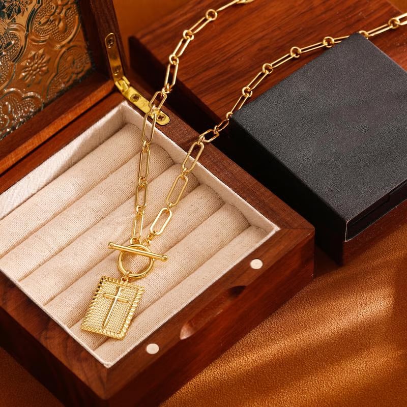 ✝️Today Only 49% Off - Cross Pendant Paperclip Chain Necklace