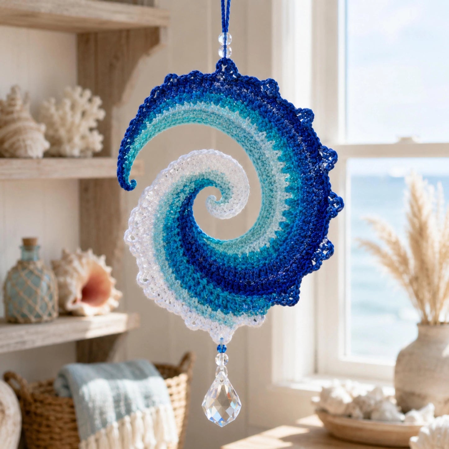 🔥Last Day 49% OFF - 🌊🧵Ocean Wave Crochet Wind Spinner Diy Kit
