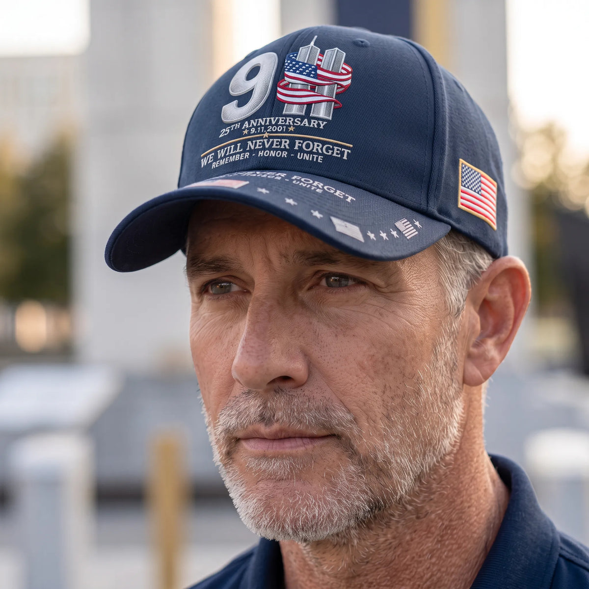 9/11 25th Anniversary We Will Never Forget Memorial Baseball Cap – Unisex Patriotic Memorial Hat🧢 Polyester