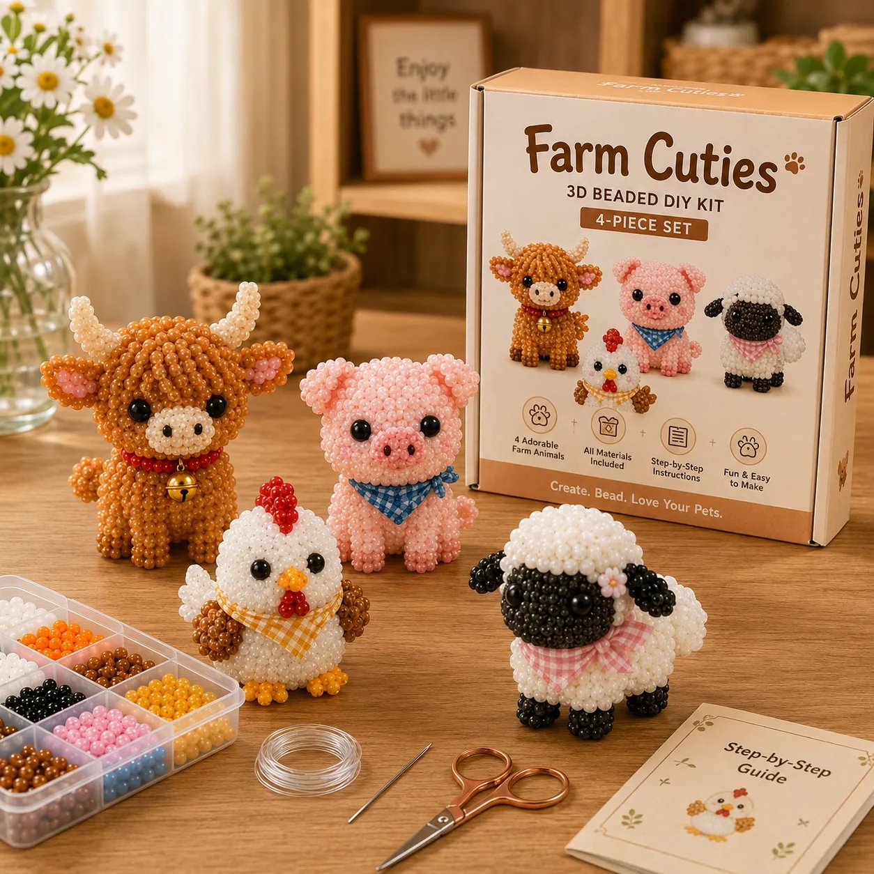 🔥🧵✨ Tiny 3D Beaded Animal DIY Kit(Unfinished Product)