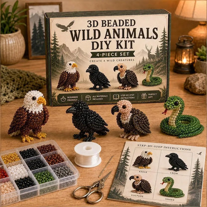 🔥🧵✨ Tiny 3D Beaded Animal DIY Kit(Unfinished Product)