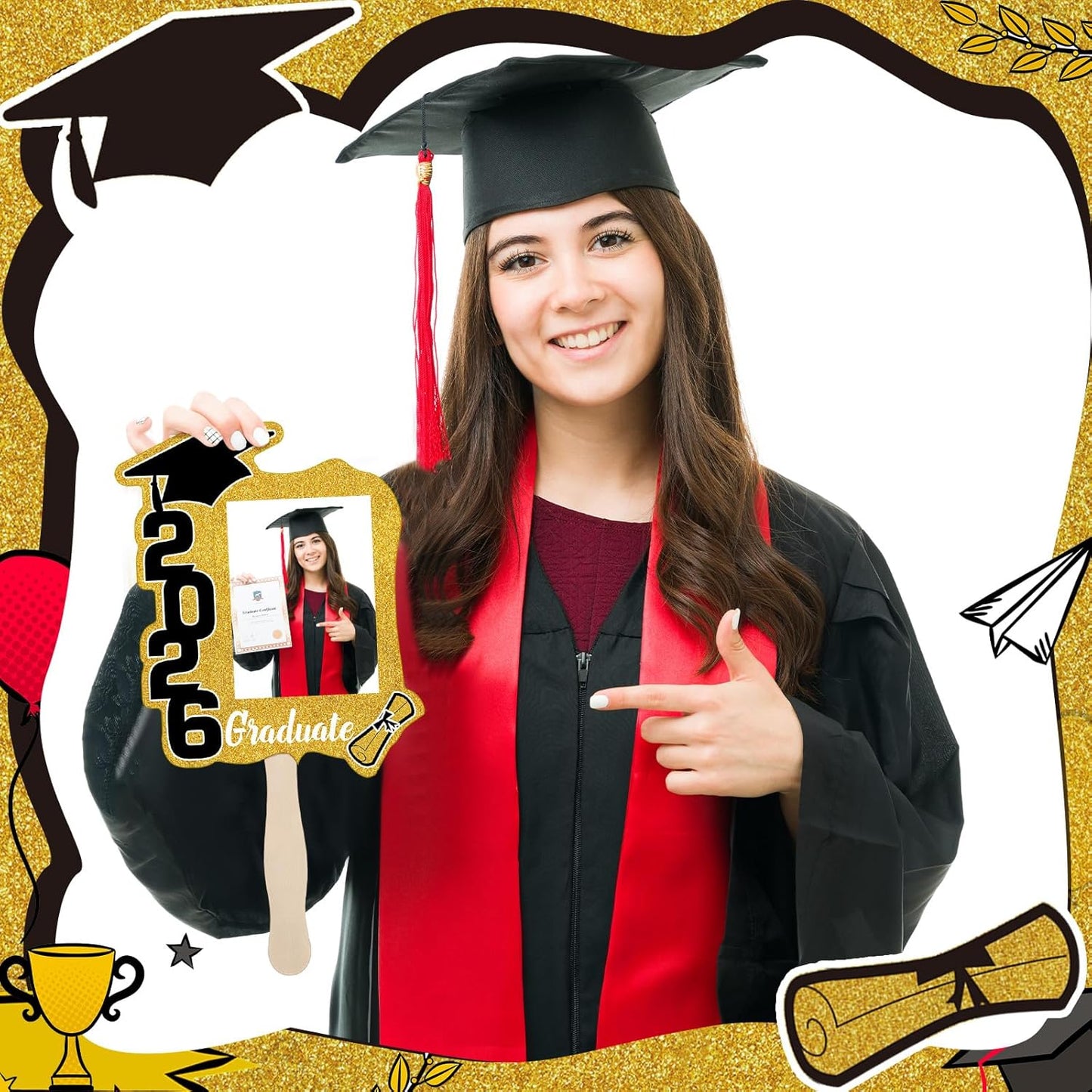 🎁Last Day Promotion 49% OFF🔥 24 Pack Class of 2026 Graduation Fans