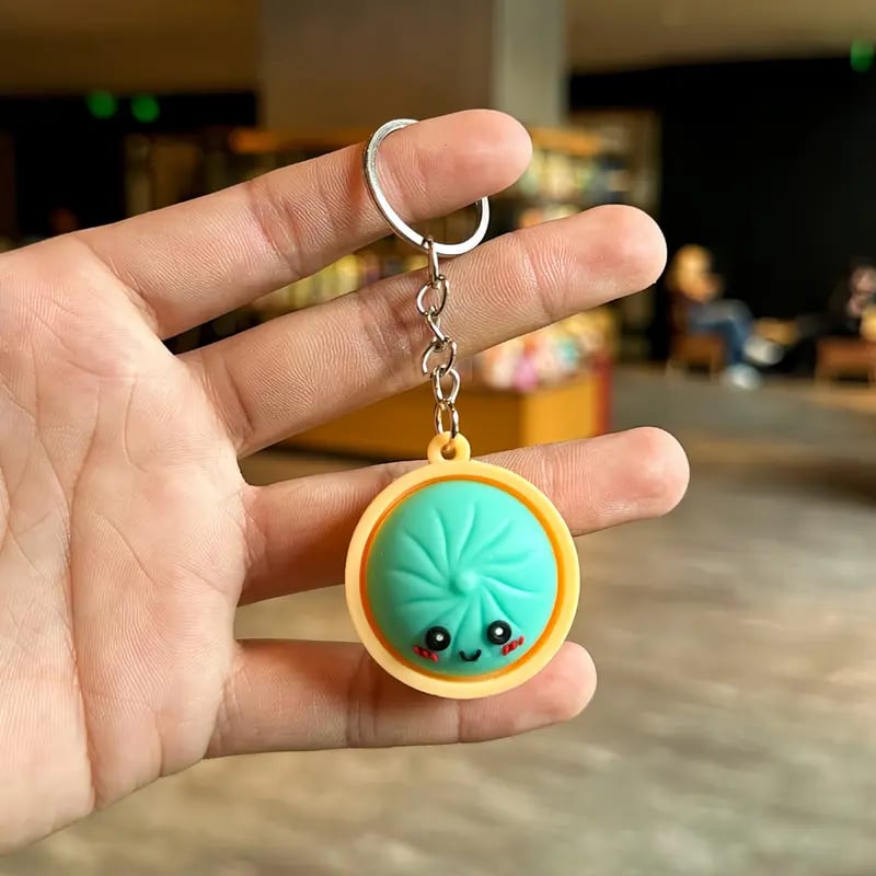 Buy 1 get 1 free!🥟Cute Dumpling Pressable Fidget Keychain-touch sensing light
