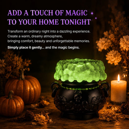 🔥Last Day 49% OFF - 👻✨Light-up Color-changing Cauldron Waterglobe 3-Wick Candle Holder