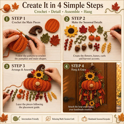 🔥 HOT SALE 🔥⏳ New Arrival 49% OFF – 🧶 DIY Seasonal 3D Crochet Door Hanger Kit Collection | Coordinated Yarn, Filling, Accessories & Step-by-Step Instructions Included 💕