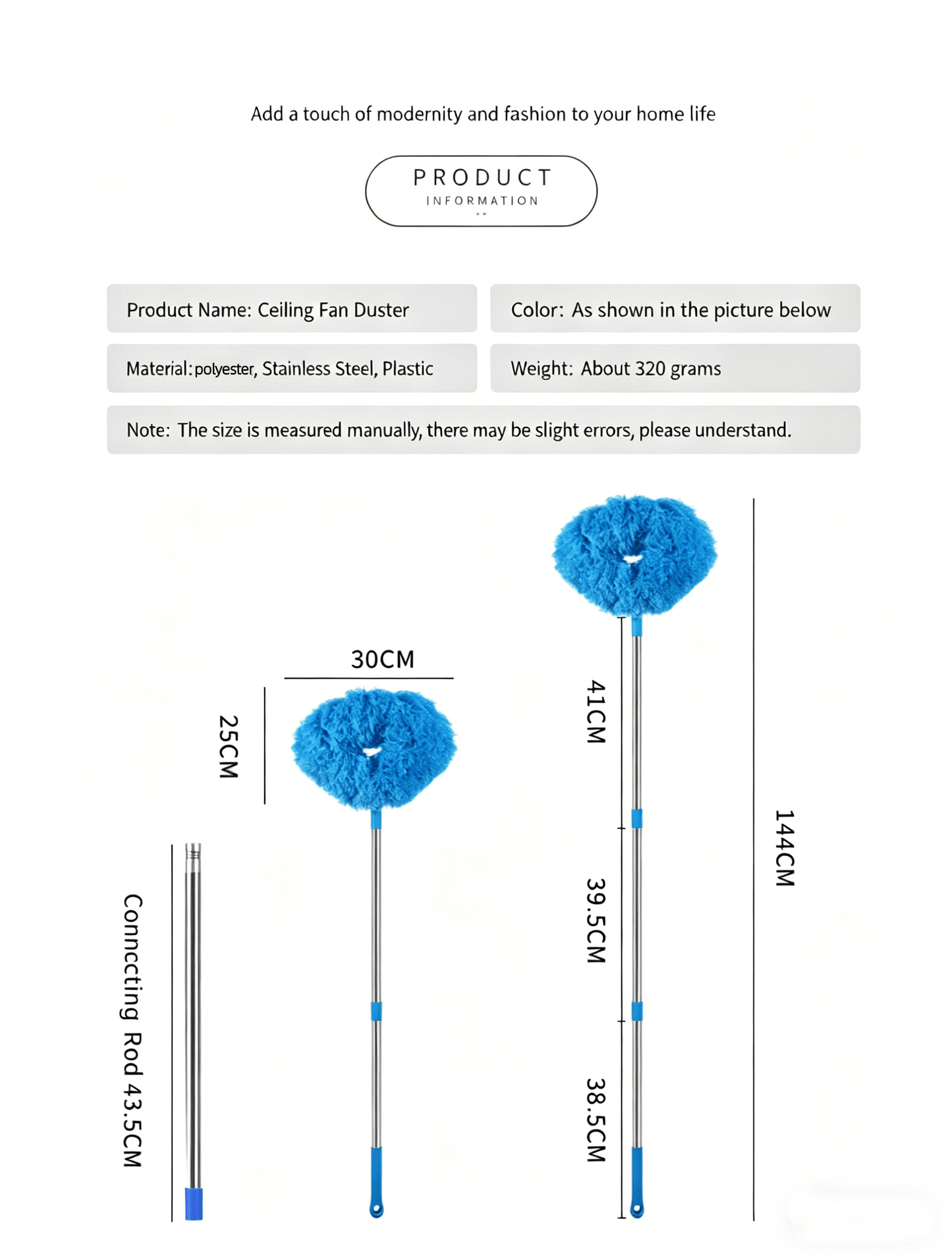 Ceiling Fan Duster With Extension Rod