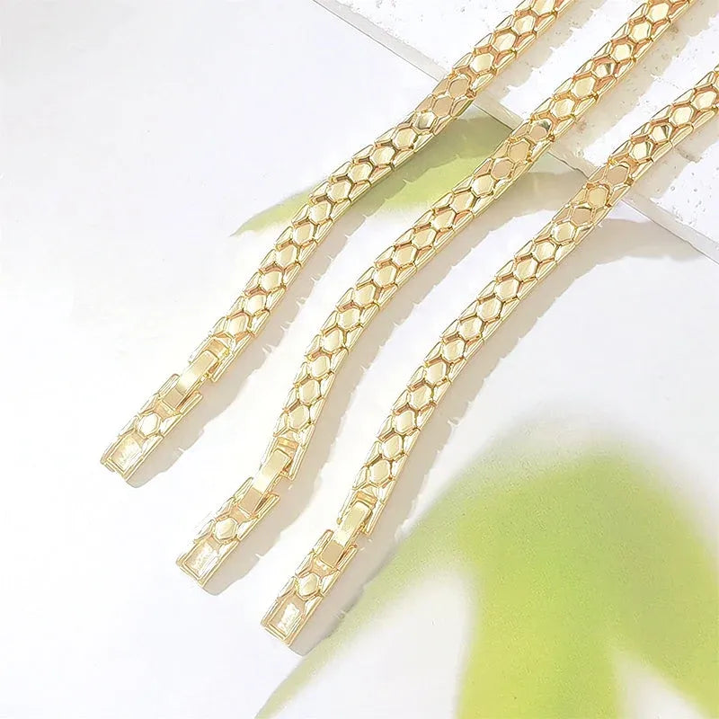 ✨ Double Win: Buy 2 Get 1 FREE + 50% OFF 💫 Gold Snake-Scale Chain Bracelet – Liquid Shine, Textured Luxe 🌟