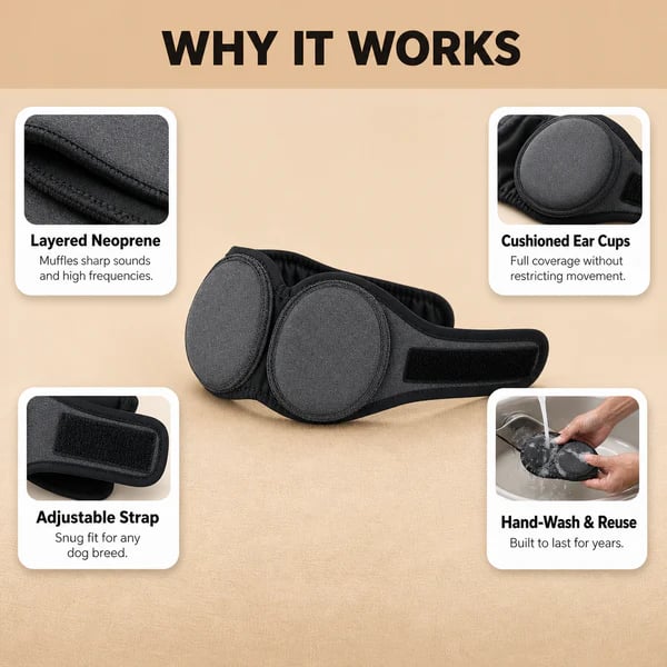 🔥⏰Buy 1 Get 1 Free⏳🔥Sound-Dampening Dog Ear Wrap for Fireworks & Storm Anxiety 🐶
